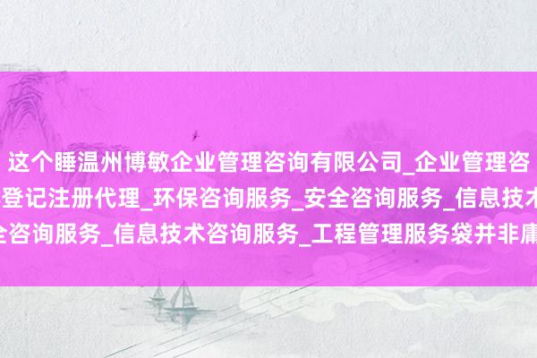 这个睡温州博敏企业管理咨询有限公司_企业管理咨询_税务服务_市场主体登记注册代理_环保咨询服务_安全咨询服务_信息技术咨询服务_工程管理服务袋并非庸俗用品